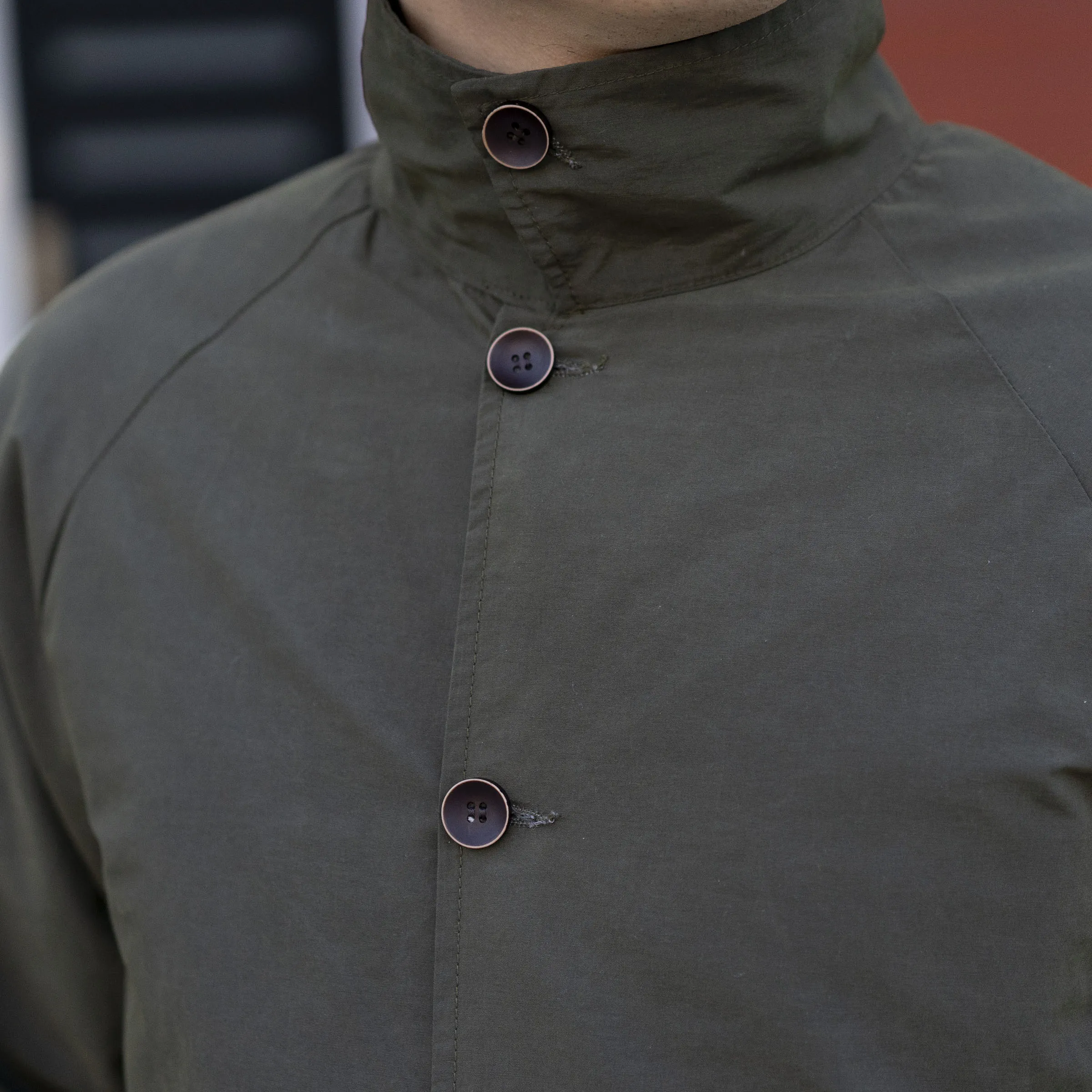 Magnum Olive Wax Cotton/Nylon Poplin Uprock Coach Jacket