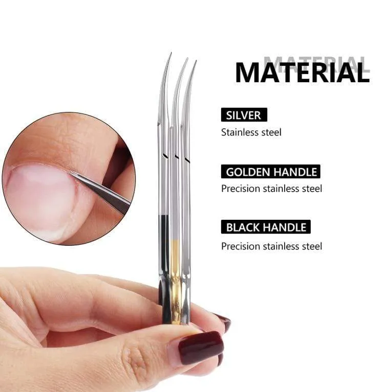 Manicure Scissors Curved Tip Scissors Professional Stainless Steel Nail Dead Skin Remover Nail Clipper Salon Nail Tools