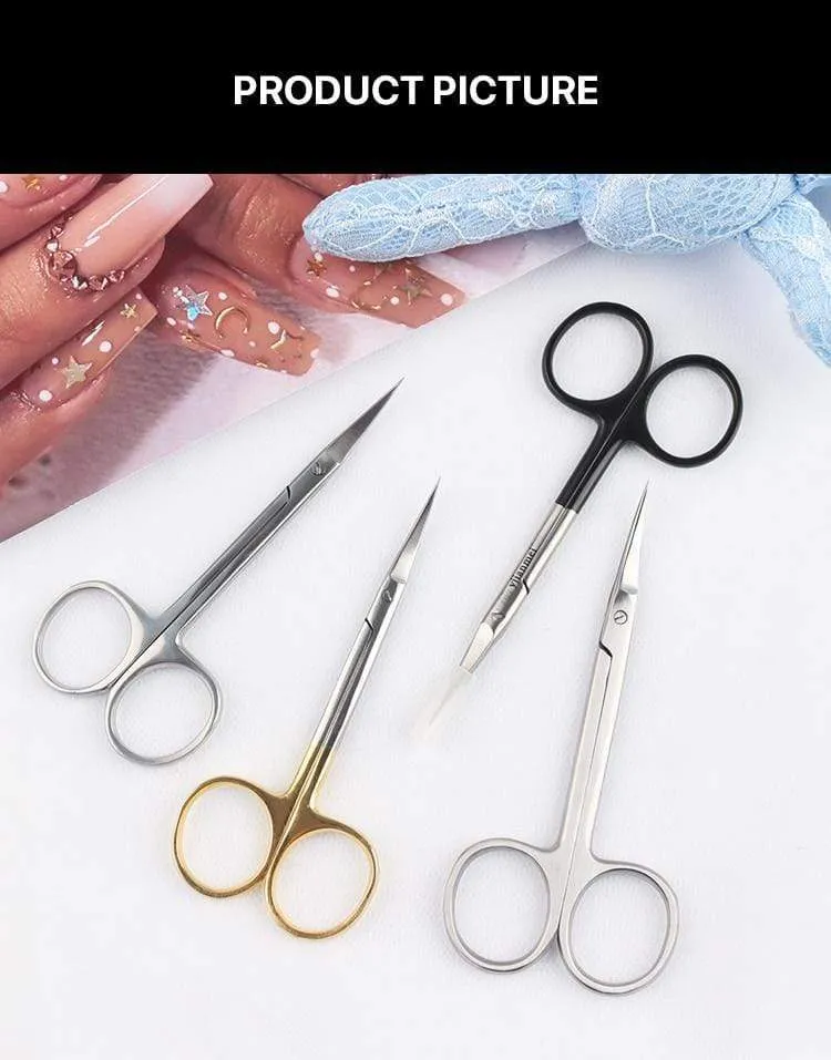 Manicure Scissors Curved Tip Scissors Professional Stainless Steel Nail Dead Skin Remover Nail Clipper Salon Nail Tools