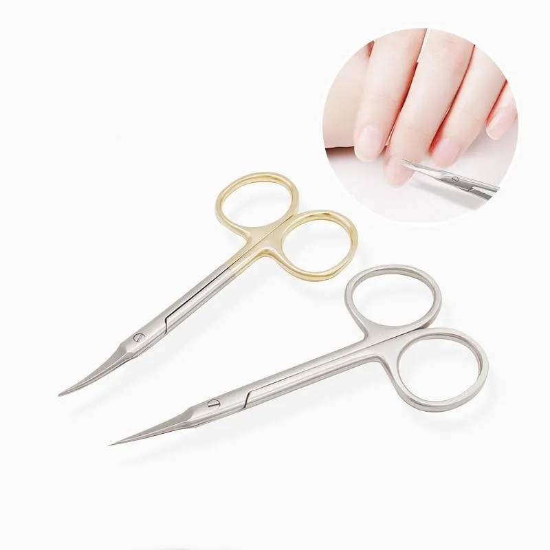 Manicure Scissors Curved Tip Scissors Professional Stainless Steel Nail Dead Skin Remover Nail Clipper Salon Nail Tools