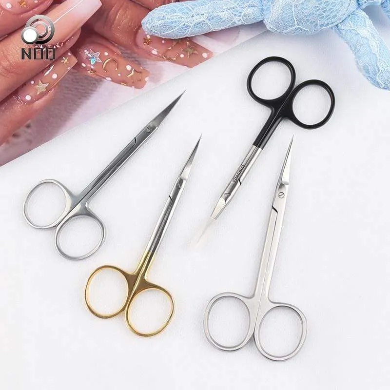 Manicure Scissors Curved Tip Scissors Professional Stainless Steel Nail Dead Skin Remover Nail Clipper Salon Nail Tools