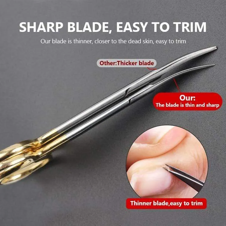 Manicure Scissors Curved Tip Scissors Professional Stainless Steel Nail Dead Skin Remover Nail Clipper Salon Nail Tools