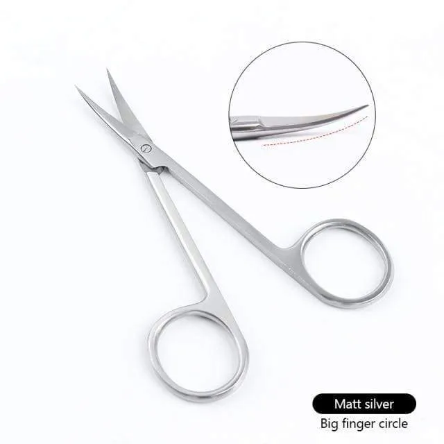 Manicure Scissors Curved Tip Scissors Professional Stainless Steel Nail Dead Skin Remover Nail Clipper Salon Nail Tools