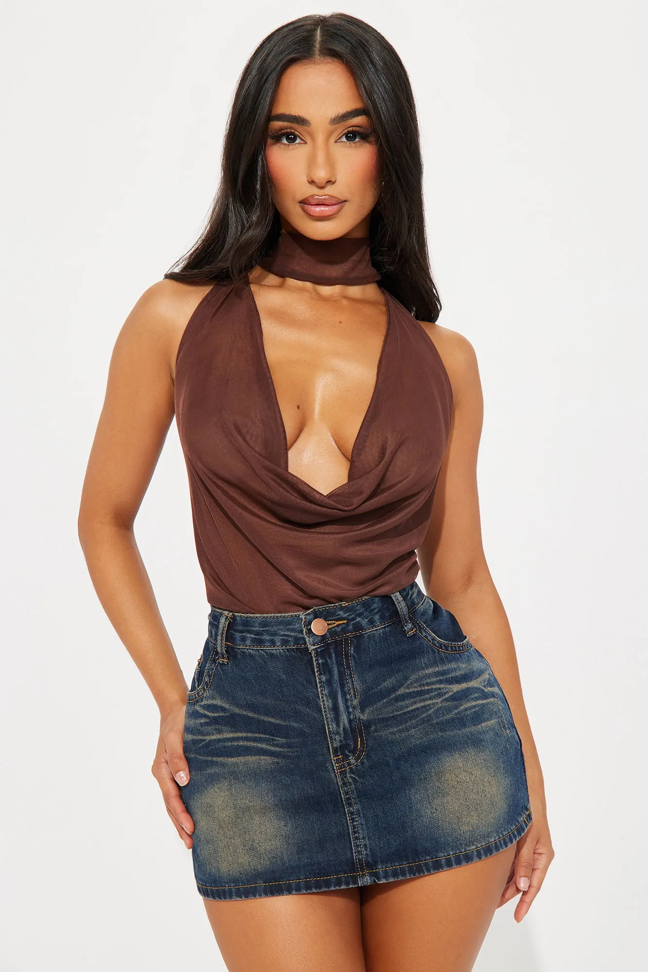 Manori Mesh Bodysuit - Chocolate