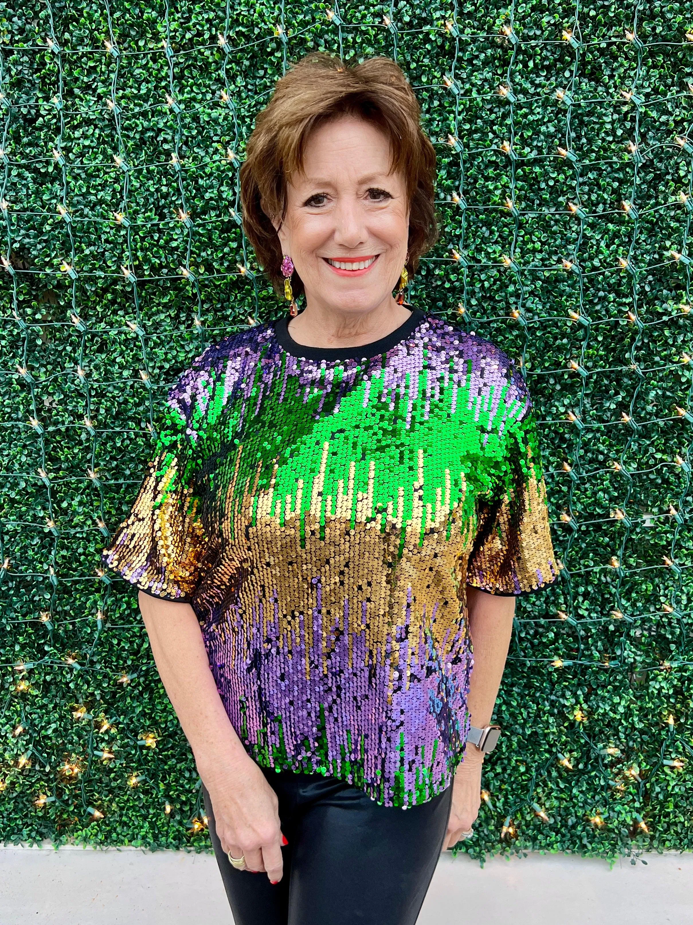 Mardi Gras Sequin Top