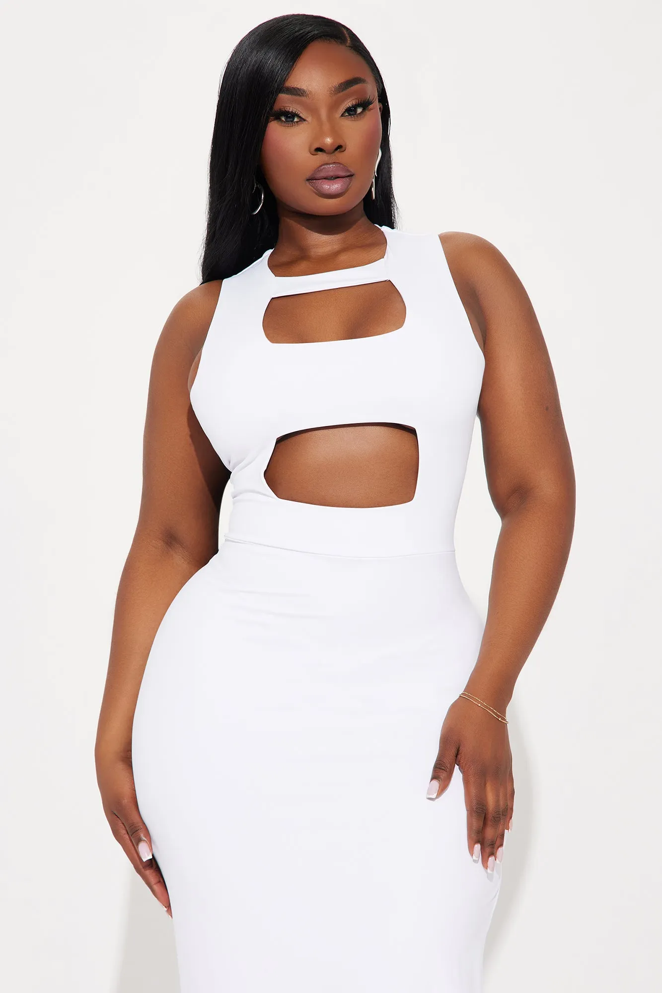 Maria Cut Out Maxi Dress - White