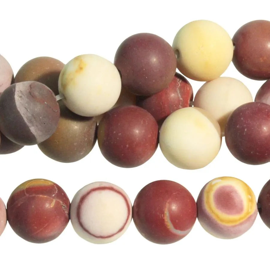 MATTE Mookaite 10mm Round - 15-16 Inch