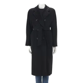 Max Mara Black Wool Blend 101801 Icon D.B. Coat IT 36