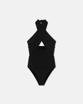 Milana - Crossover Halterneck Swimsuit - Anthracite