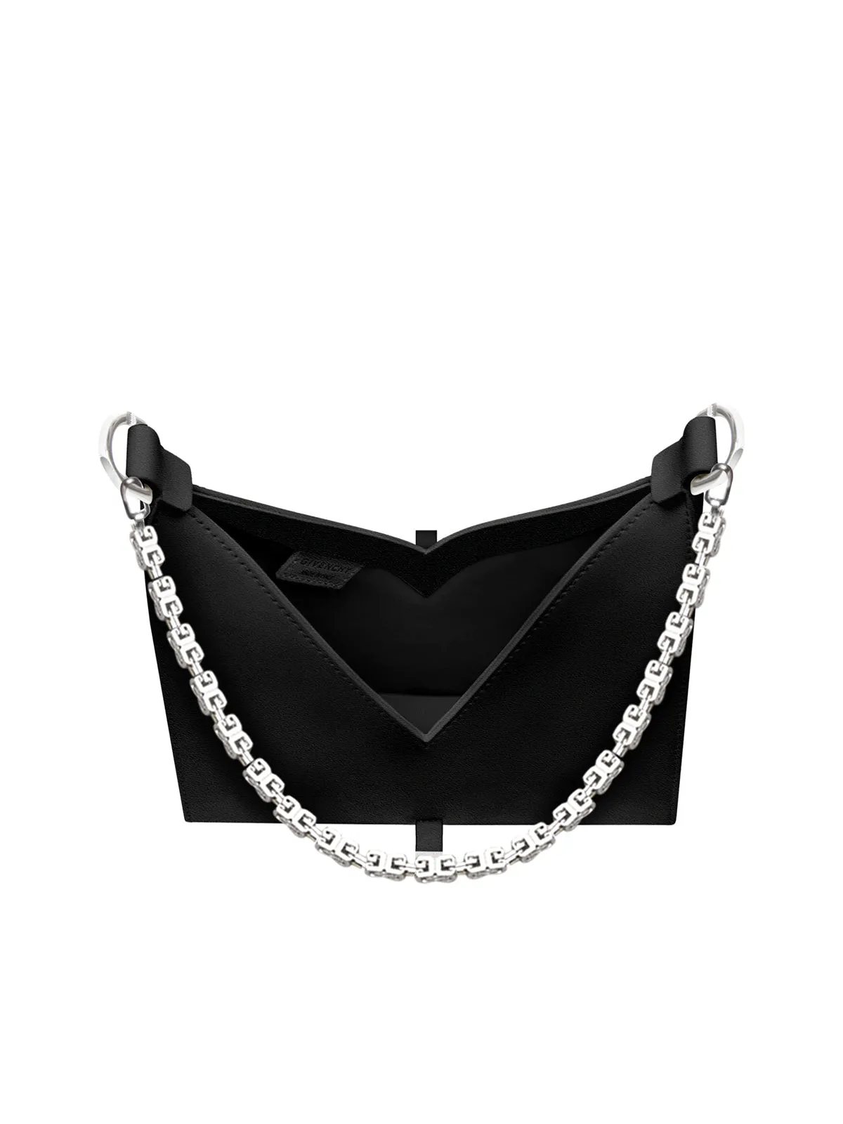 MINI CUT OUT BAG IN BOX LEATHER WITH CHAIN