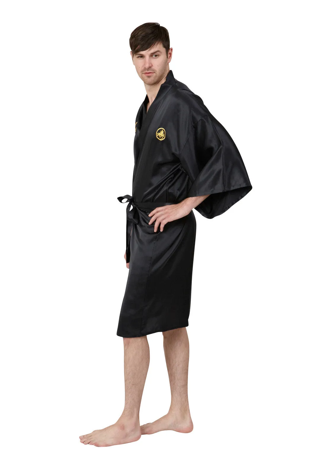 Mitsumon Mens Short Silk Kimono