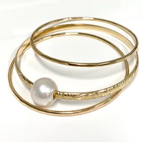 MOANI bangles set - white Edison pearl (B542)