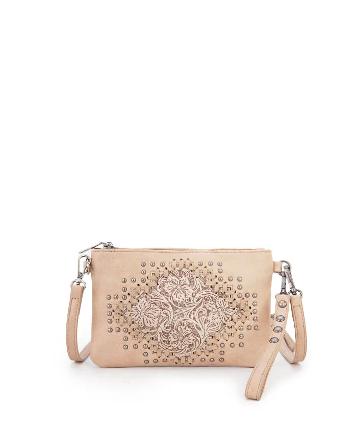 Montana West Tooled Studded Crossbody