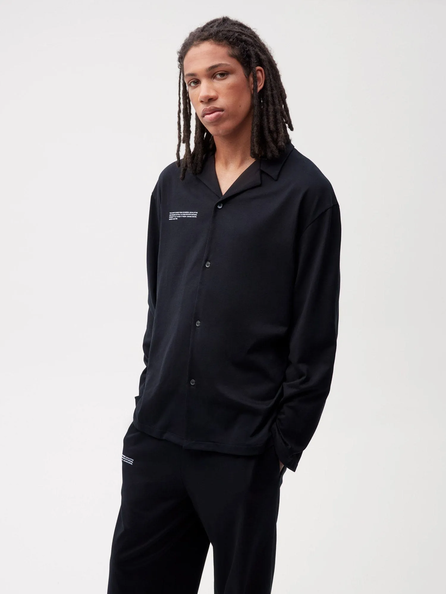 Organic Cotton Pajama Shirt with C-FIBER™—black