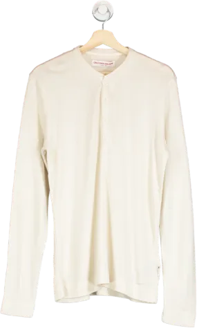 Orlebar Brown Cream Round Neck Long Sleeve Top UK M