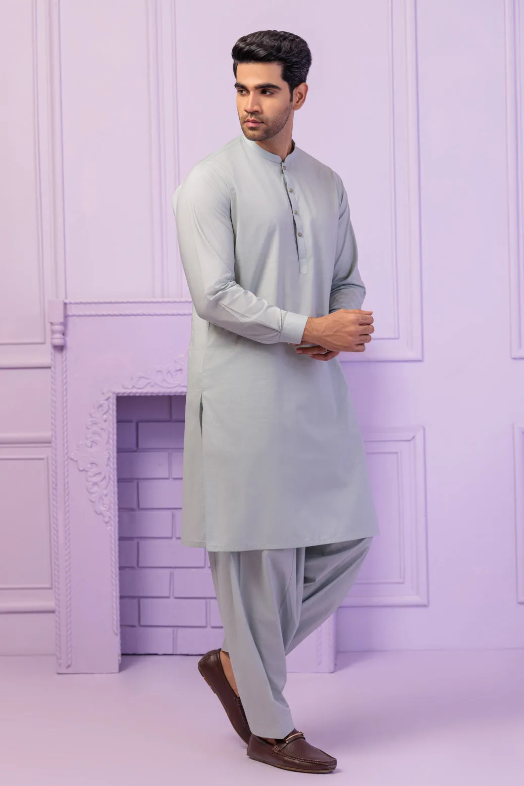 P-SMOKE-COTTON-KURTA SHALWAR - (KSRS24-039) BIN 63 M6