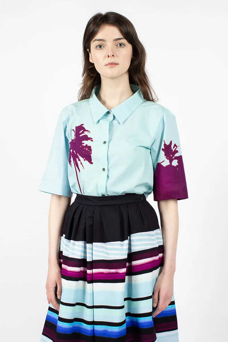 Palm Printed Shirt Blue/Purple