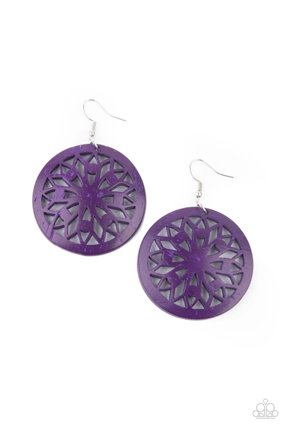 Paparazzi Ocean Canopy - Purple Wood Earrings