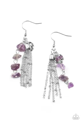 Paparazzi Stone Sensation - Purple Earrings