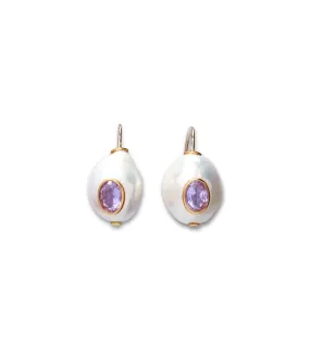 Pearl Pablo Earrings in Pink Amethyst