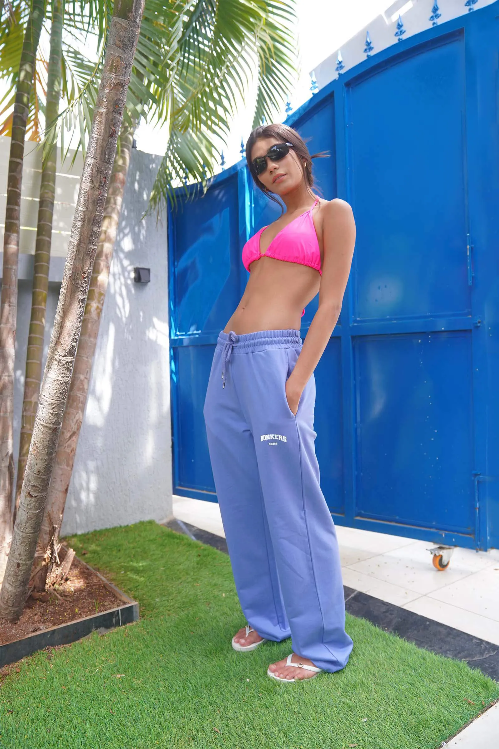 Periwinkle Wide-Leg Pants