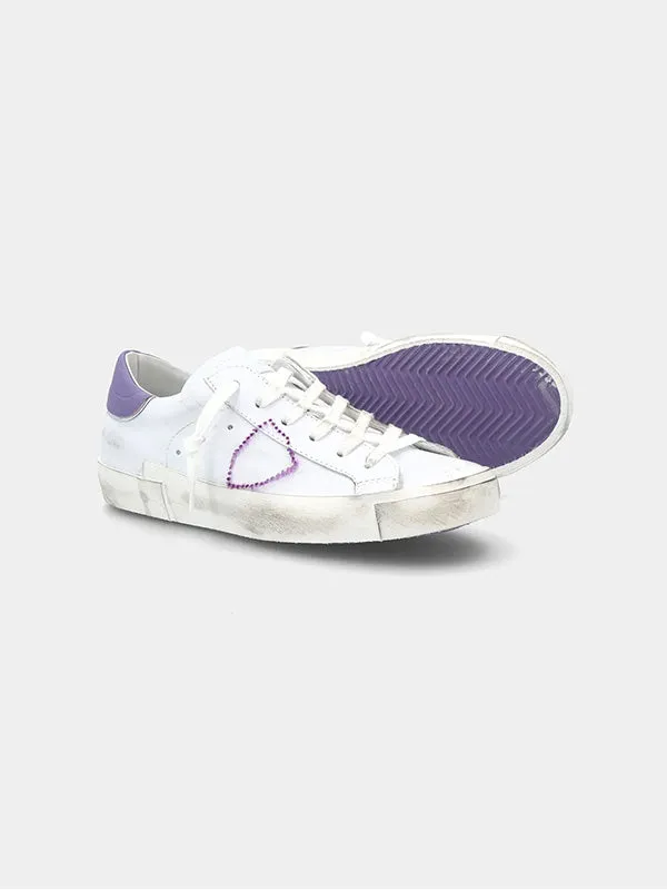 PRSX Low Sneaker in Blanc Violet