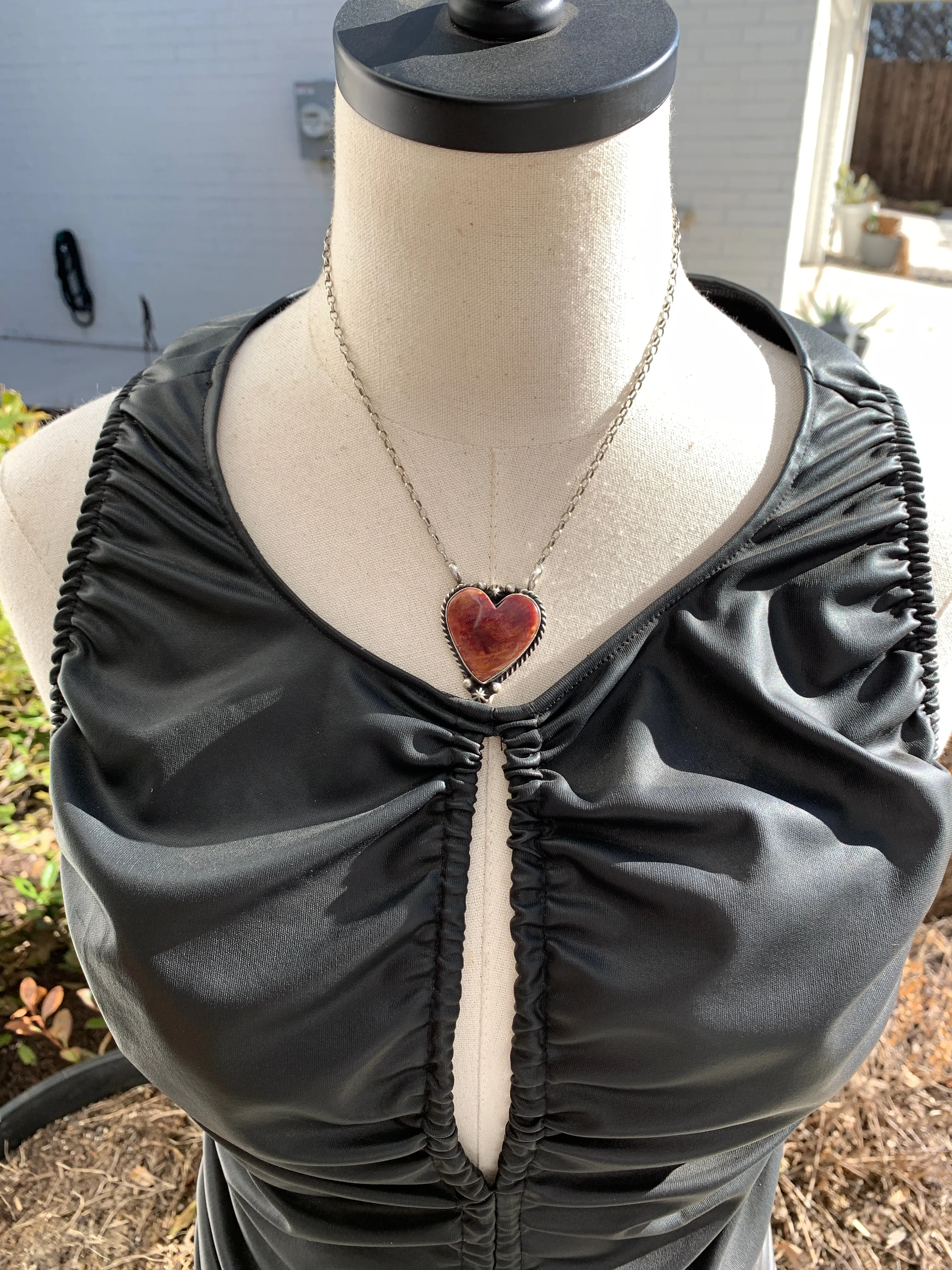 Purple Spiny Heart Necklace #3