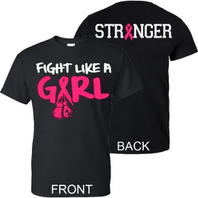 "Fight Like A Girl" - Breast Cancer Tee - Black (Tee/Hoodie/Sweatshirt)