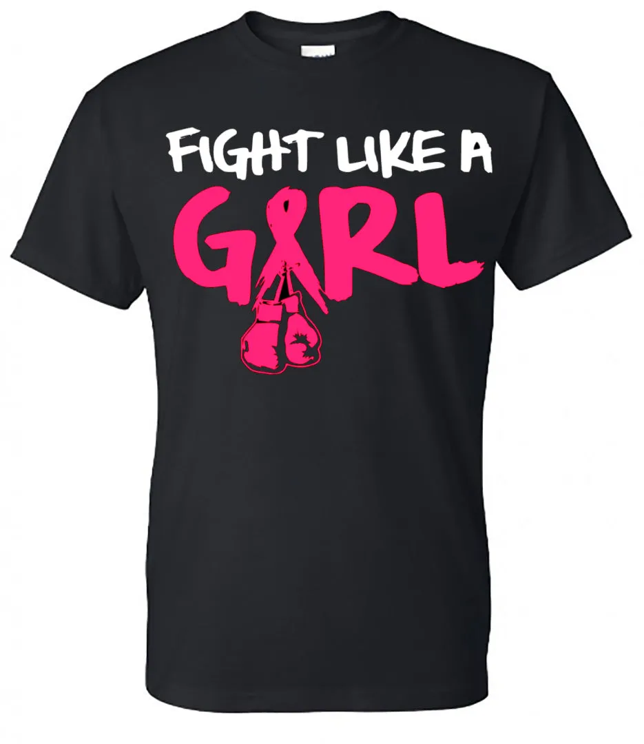 "Fight Like A Girl" - Breast Cancer Tee - Black (Tee/Hoodie/Sweatshirt)