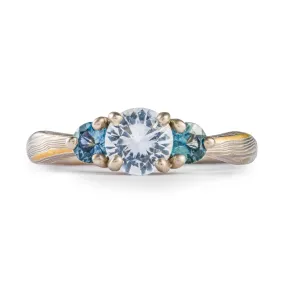 Radiant Sapphire Engagement Ring in Twist Pattern and Smoke Palette