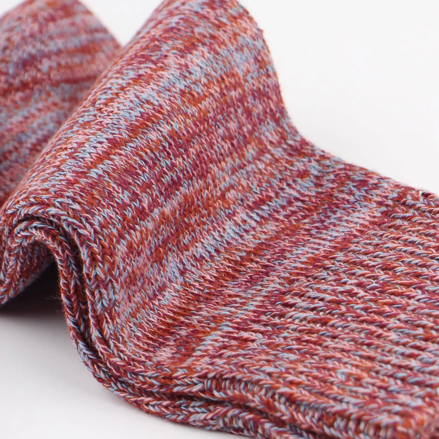 Relax Chunky Flat Knit Supermelange Socks Red Wine / Pale Skin / Burnt Rust / Palm Springs Blue