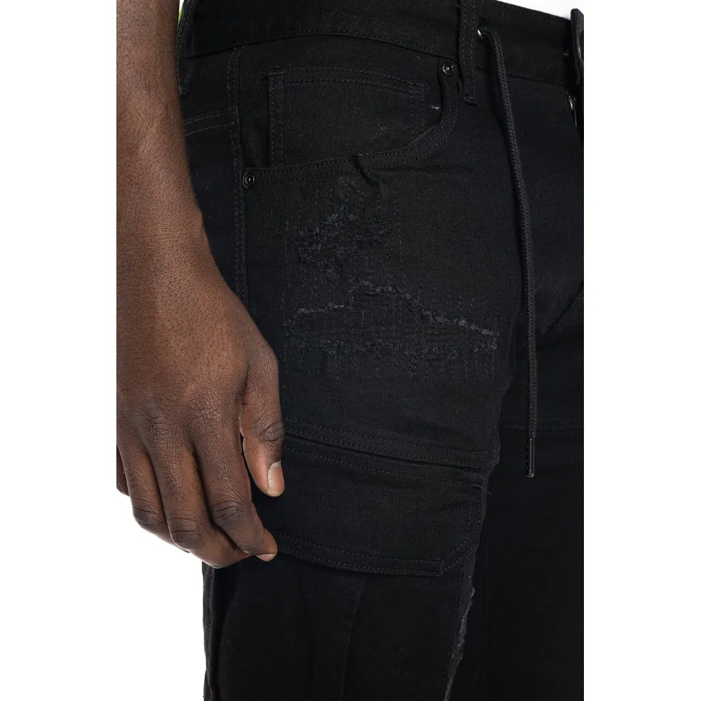 Rip And Repair Semi Basic Twill Short - Black