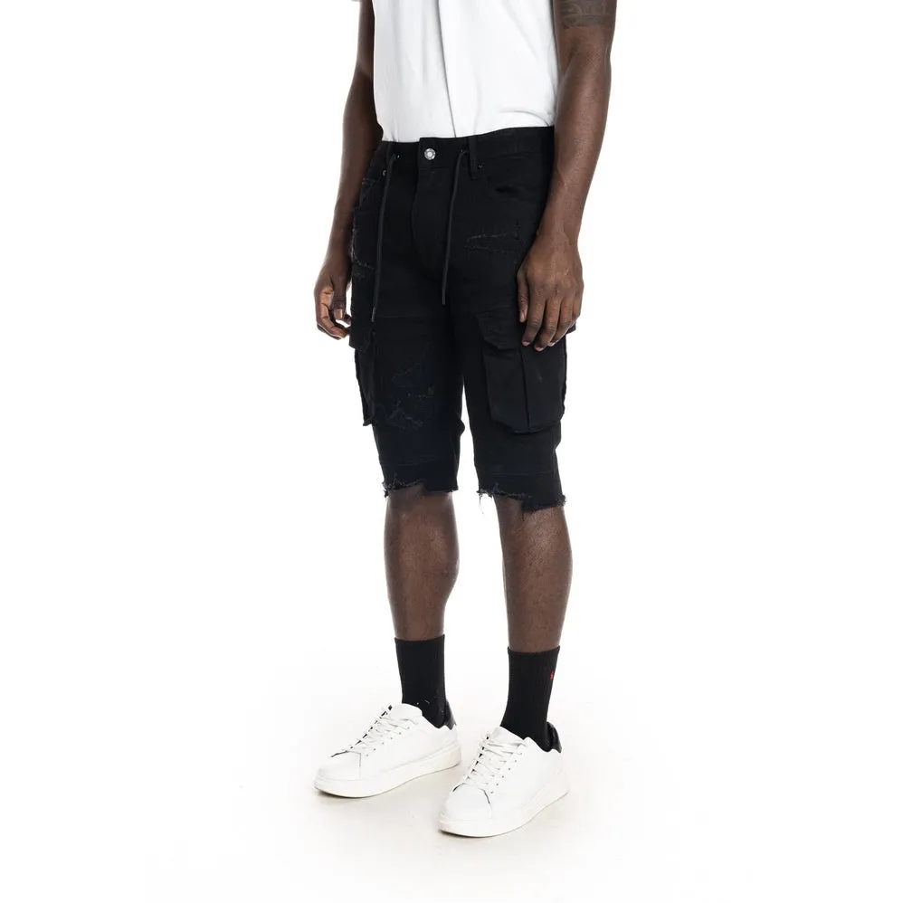 Rip And Repair Semi Basic Twill Short - Black