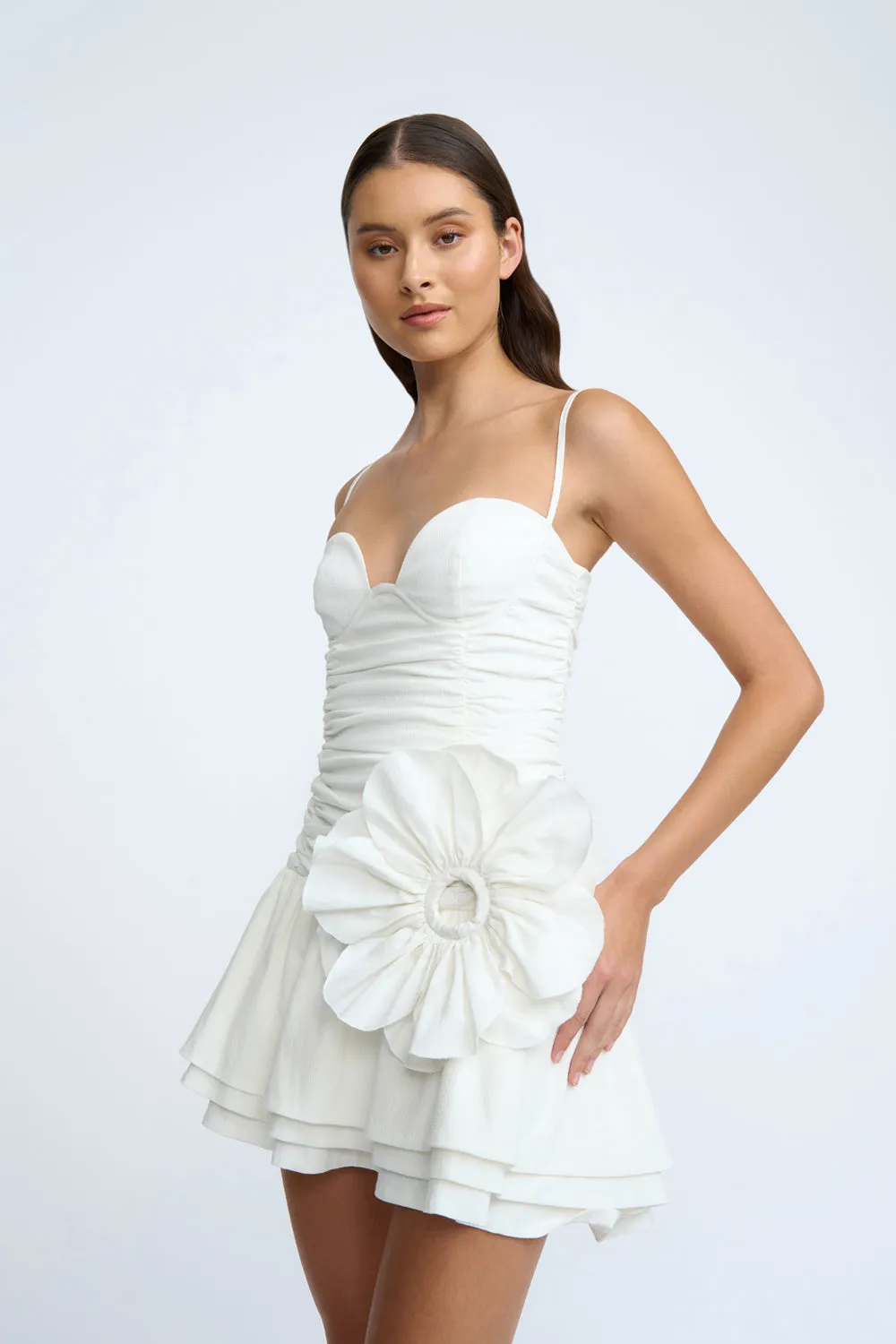 Samantha Ruffle Mini Dress | Final Sale - Ivory