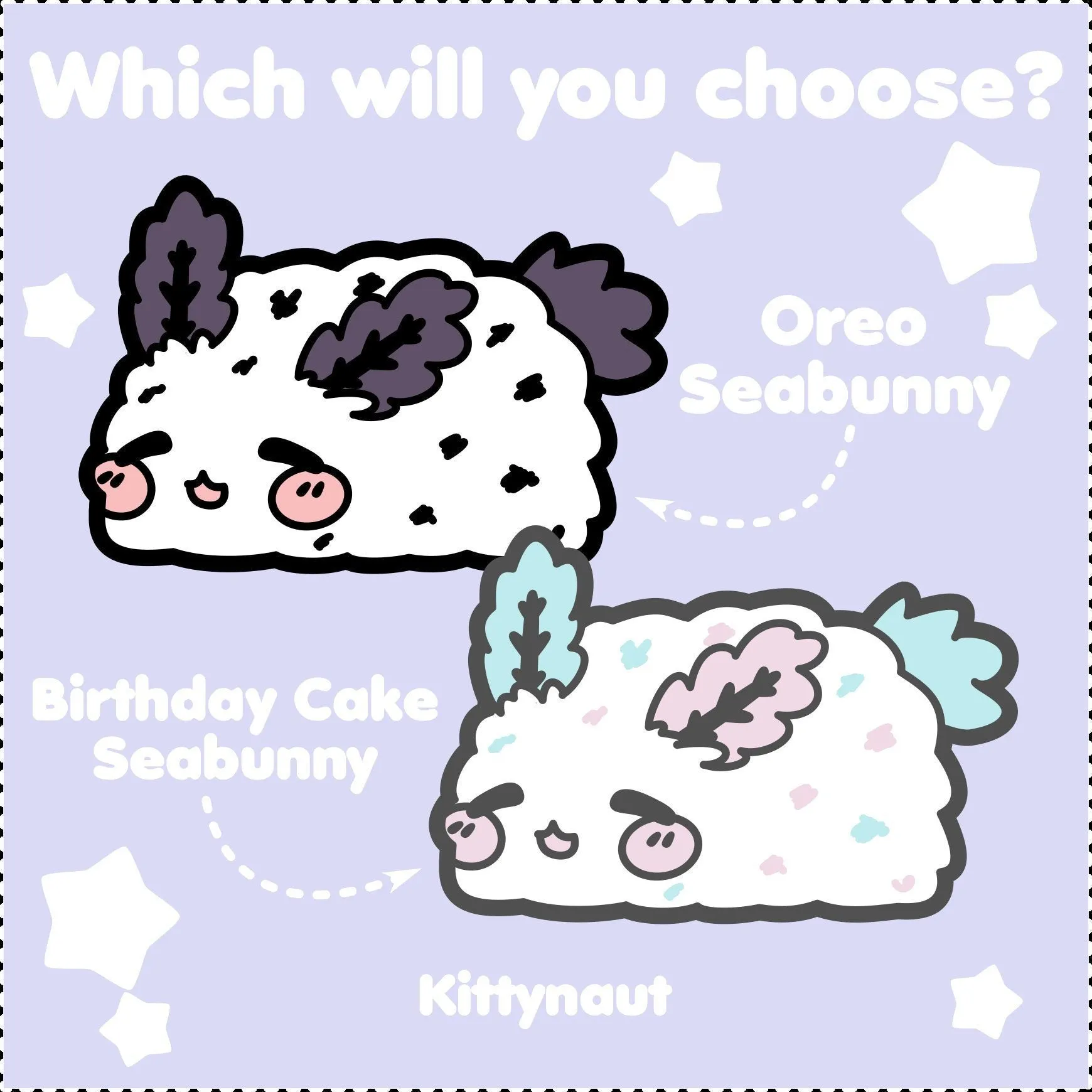 Sea Bunny - Hard Enamel Pins - Oreo or Birthday Cake