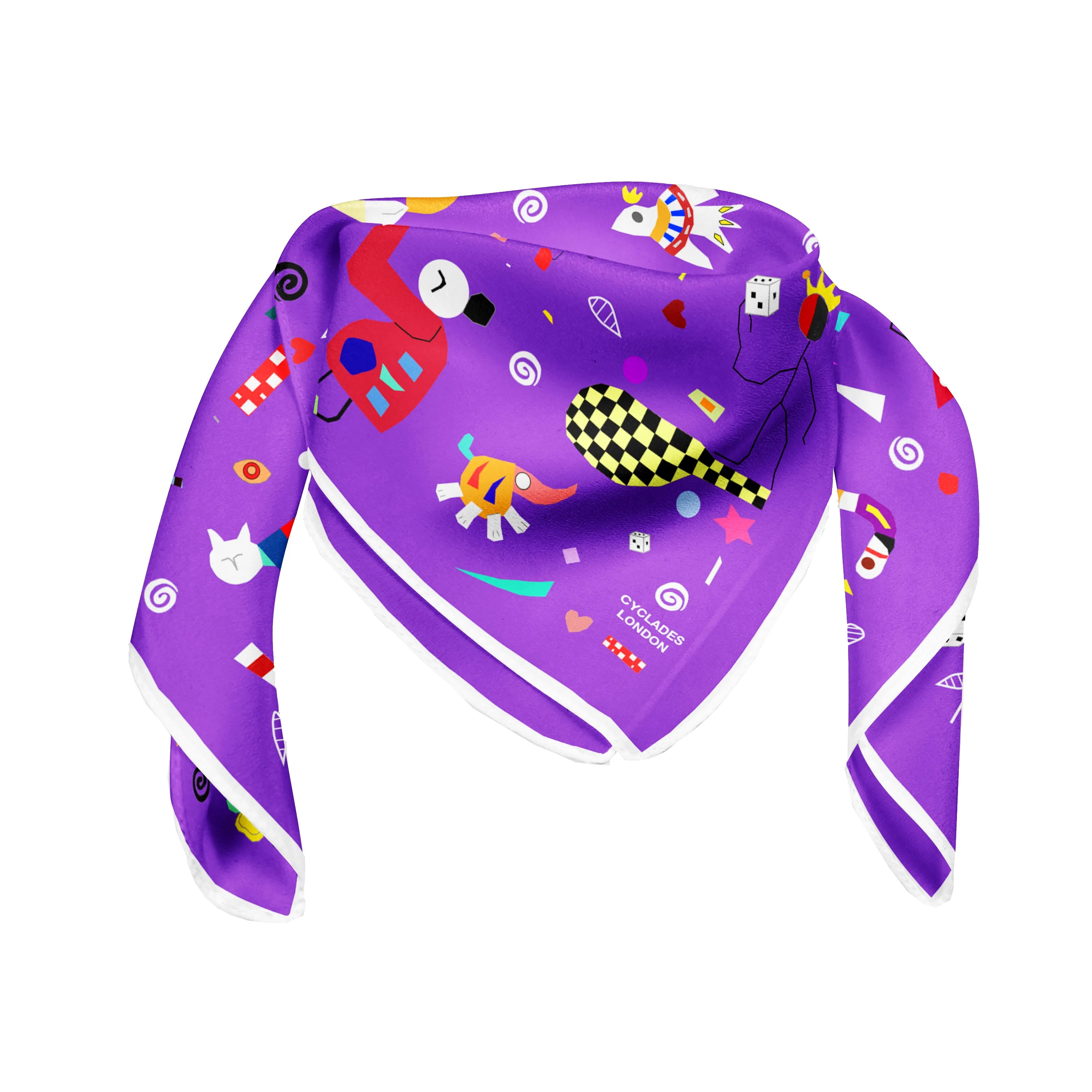 Silk Scarves Cyclades Space Purple