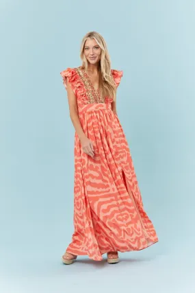 Stacey Dress - Orange Tiger