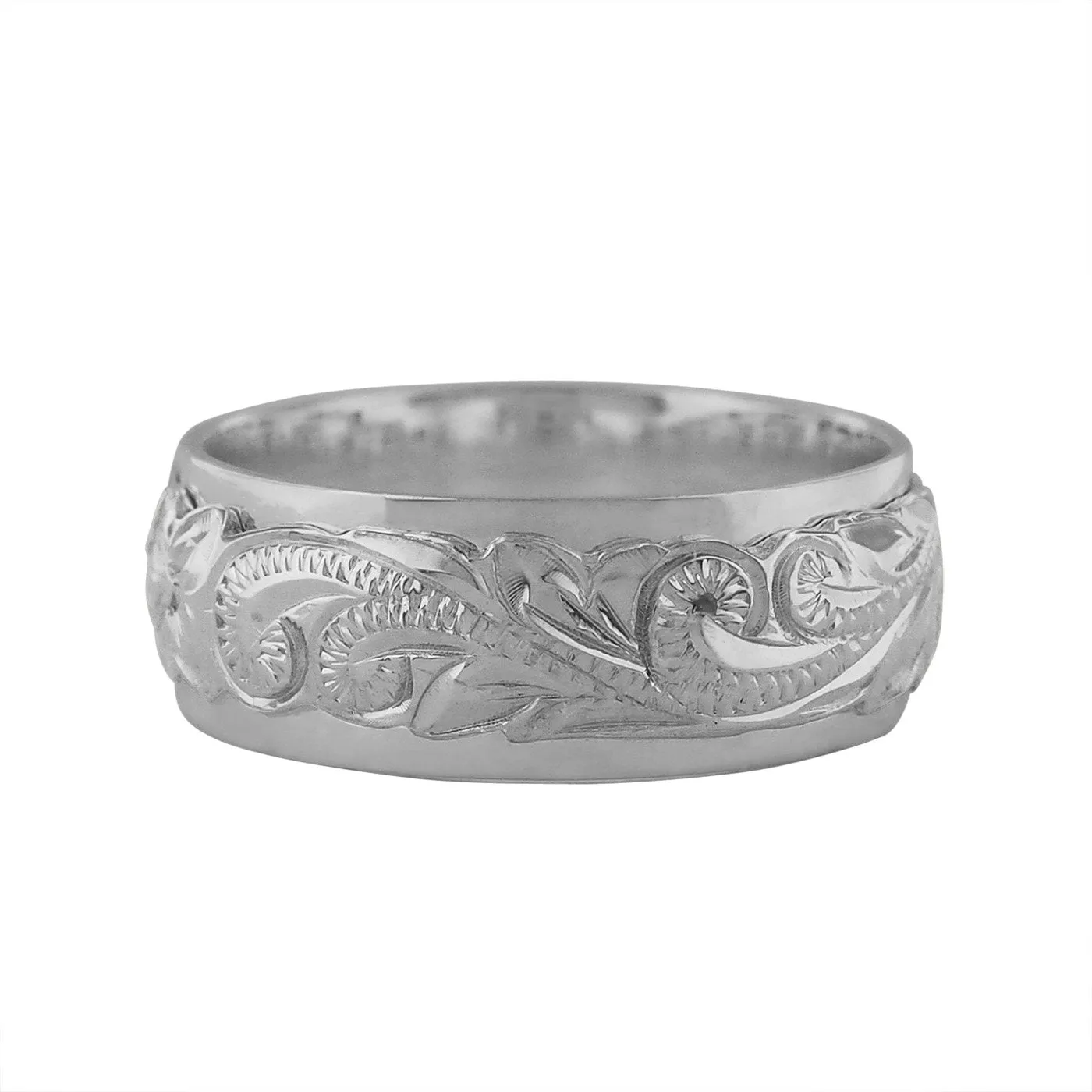 Sterling Silver Raised Hawaiian Band Ring