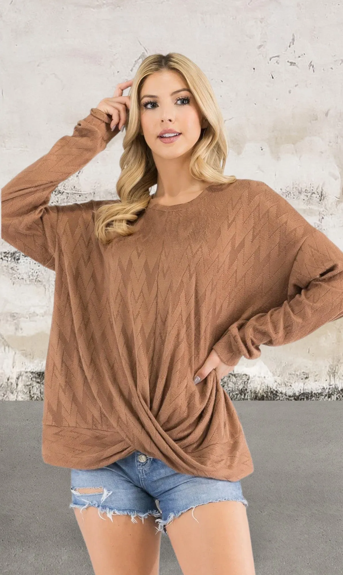 Super Cute Long Sleeve BrownTop