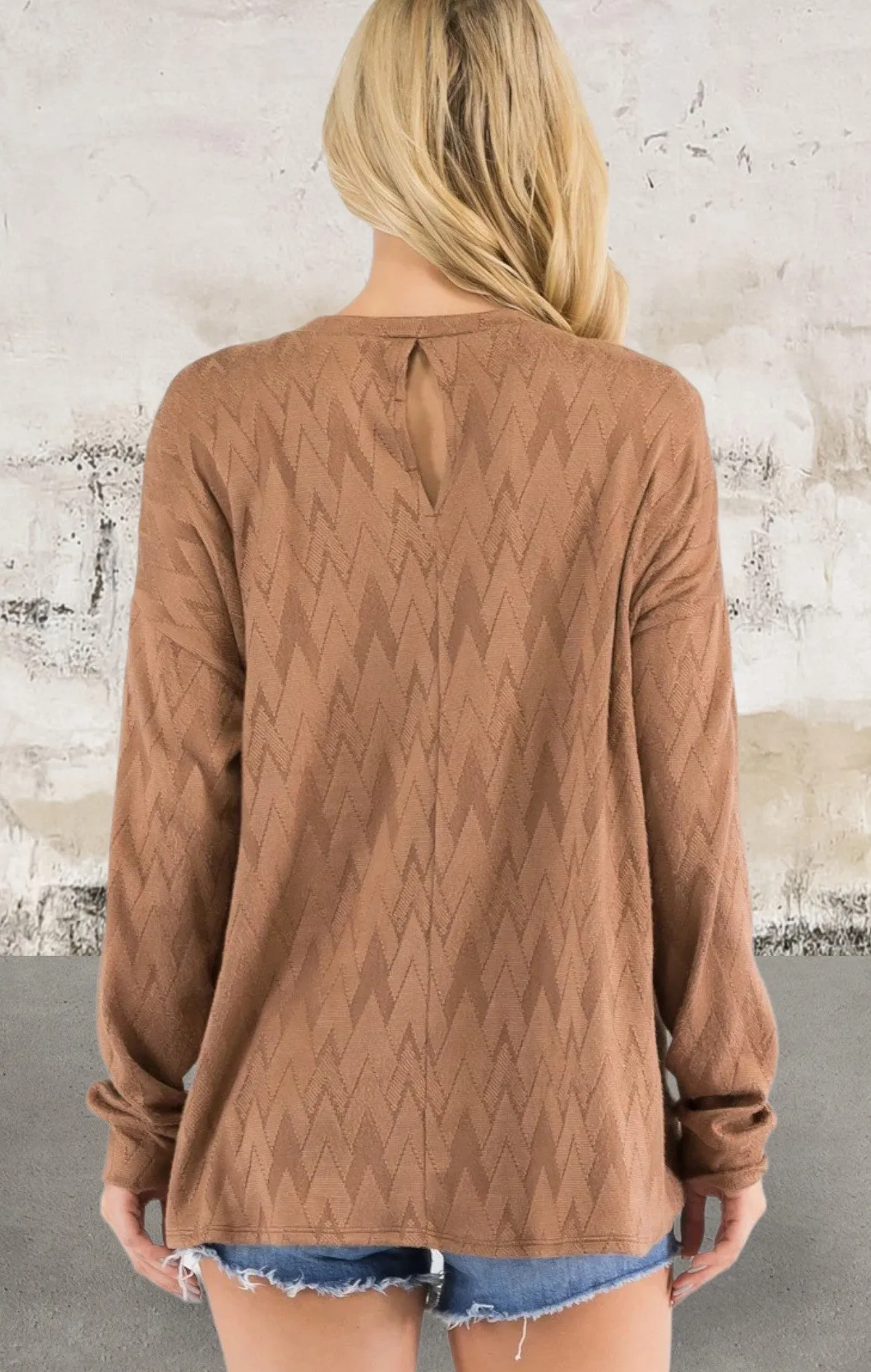 Super Cute Long Sleeve BrownTop