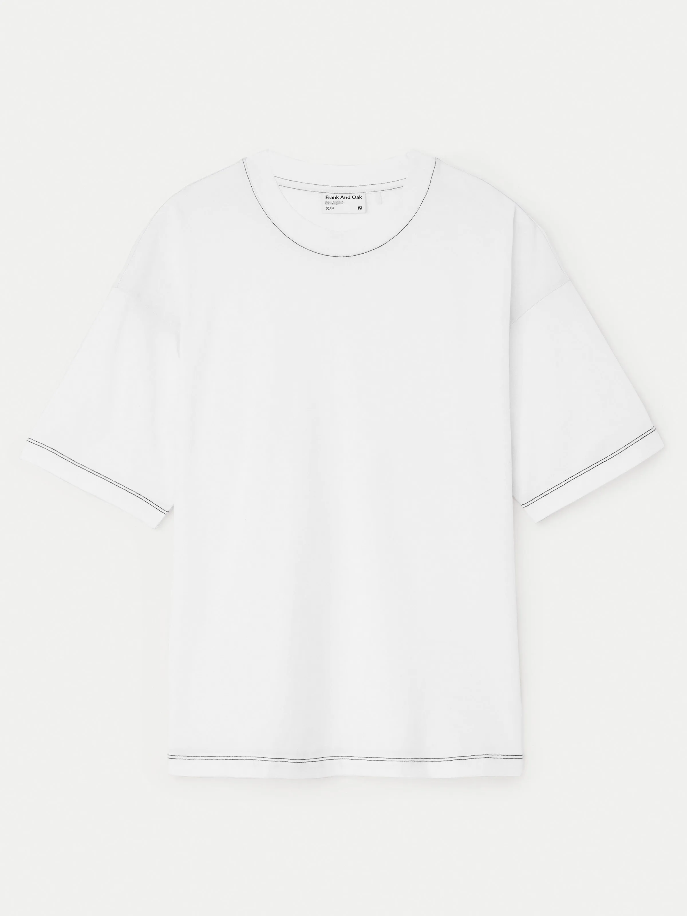 The Contrast Stitch Loose T-Shirt in White