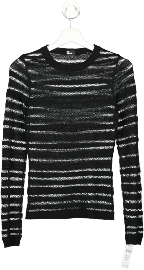 The Kooples Black Long Sleeve Mesh Top UK XS