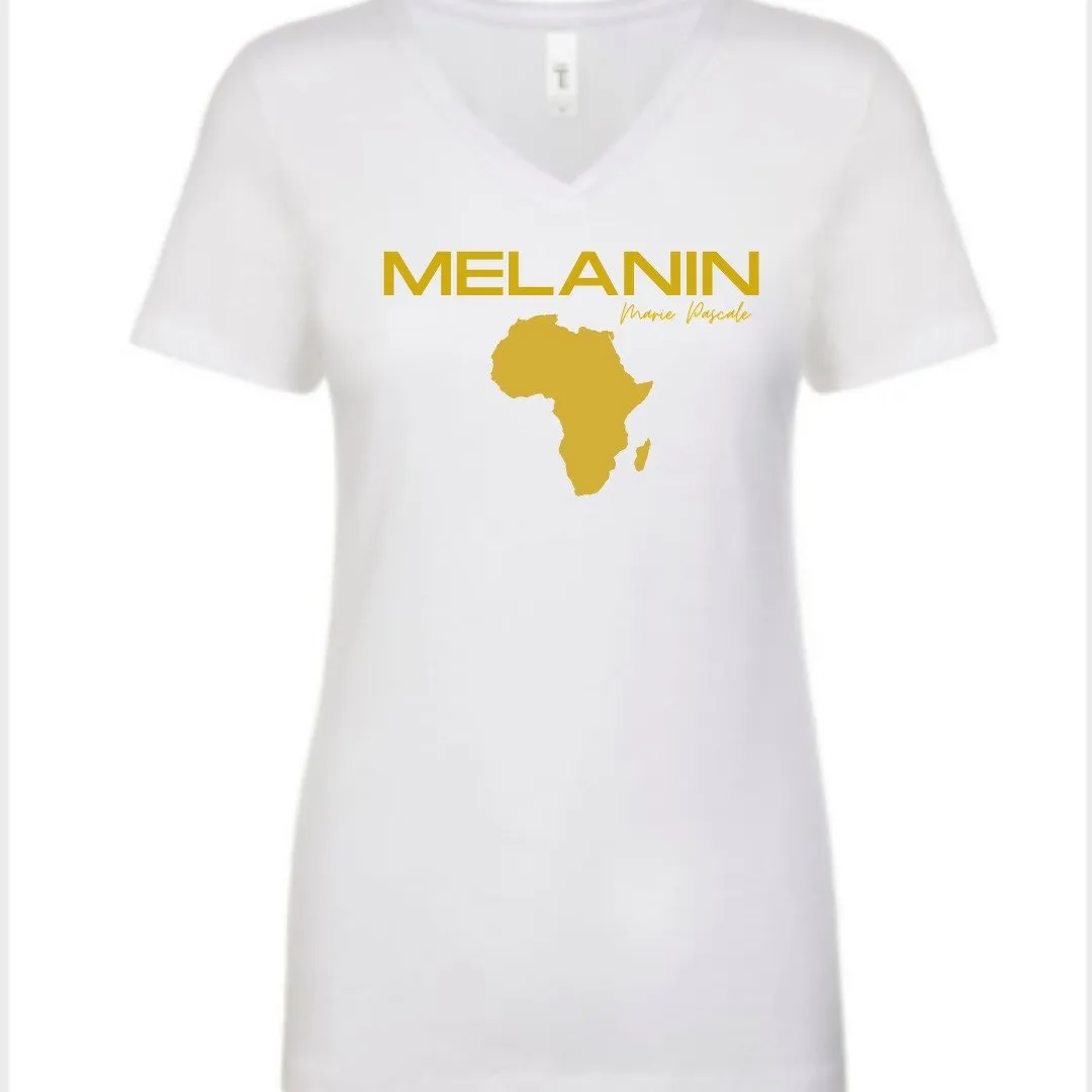 The White Melanin Tee for Ladies: African Wear, Woke Fashion, Black Pride Tee for Women