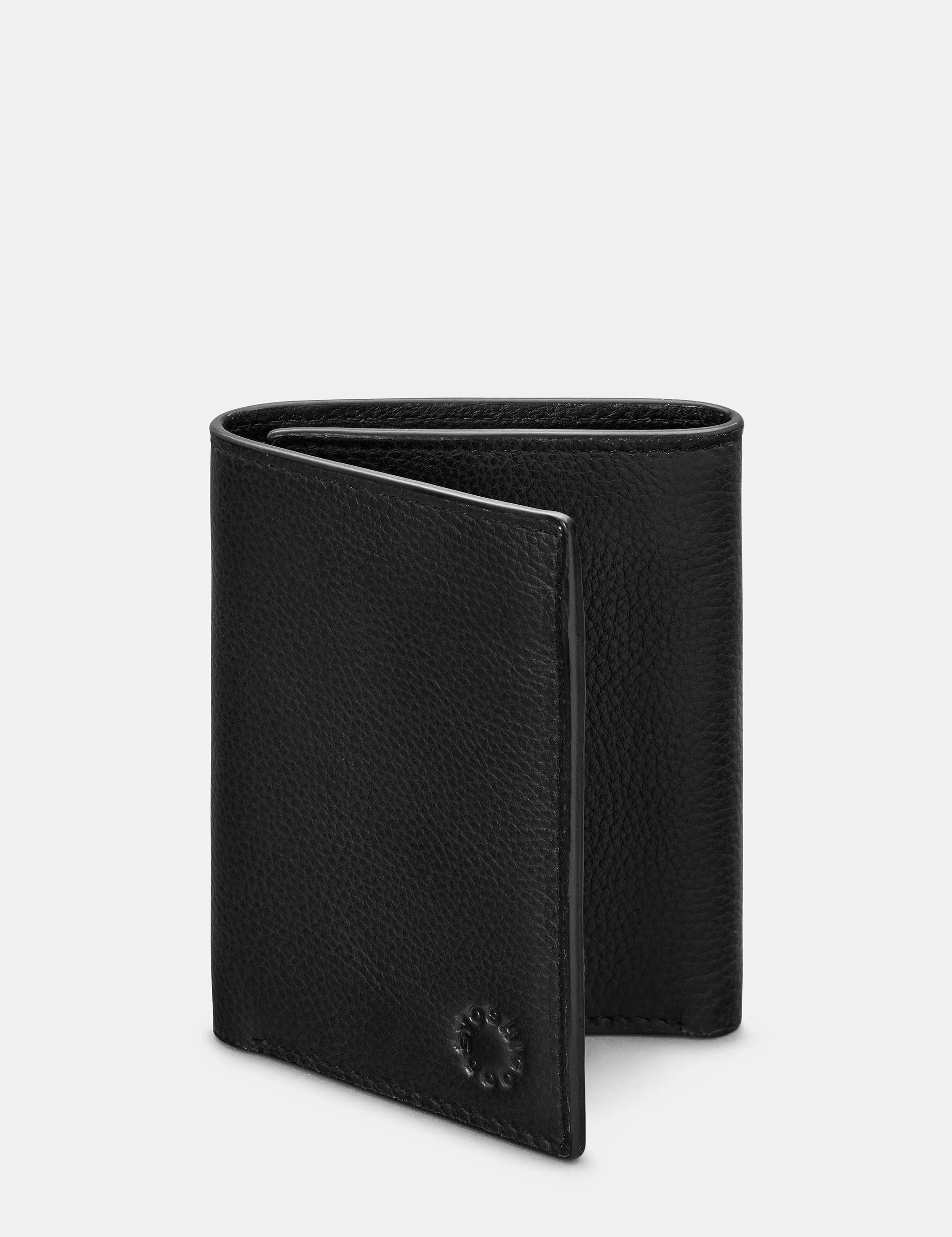 Three Fold Black Leather Wallet