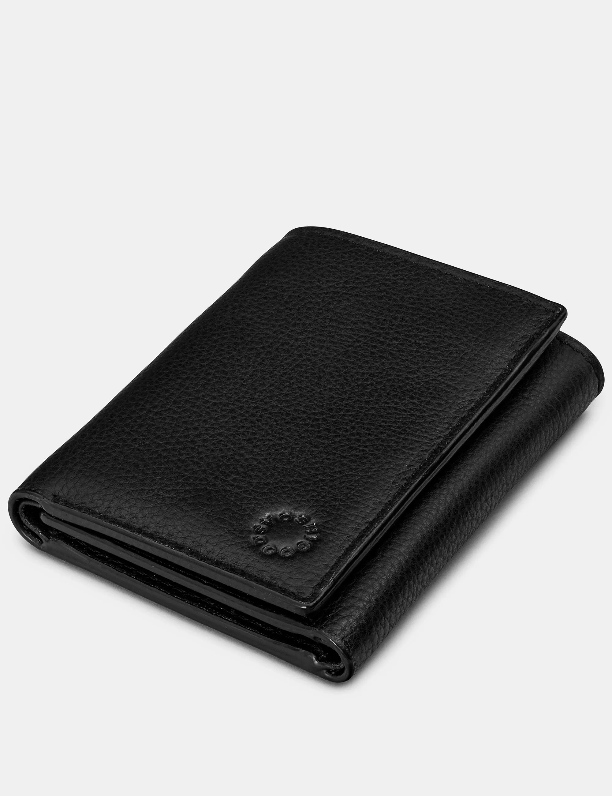 Three Fold Black Leather Wallet