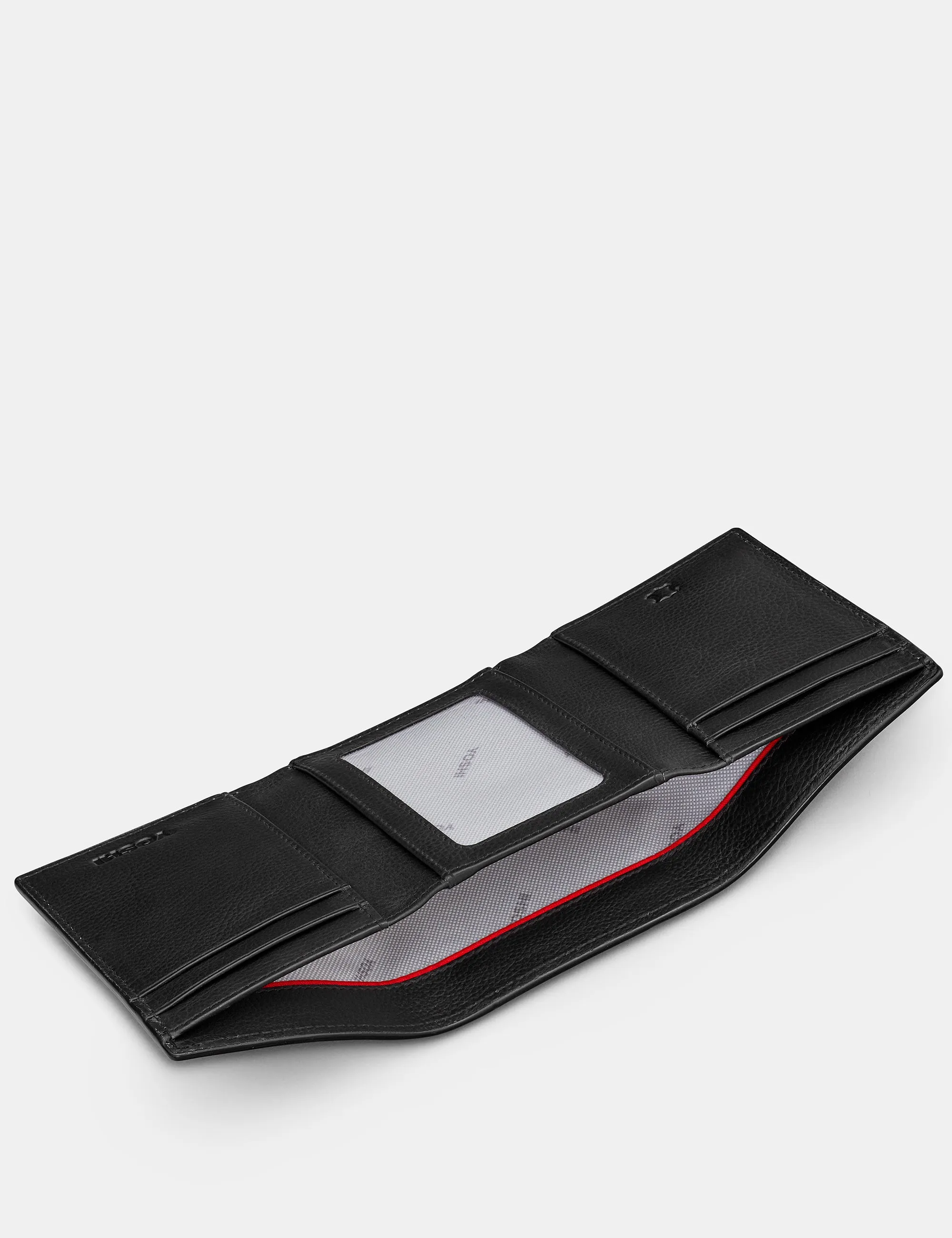 Three Fold Black Leather Wallet