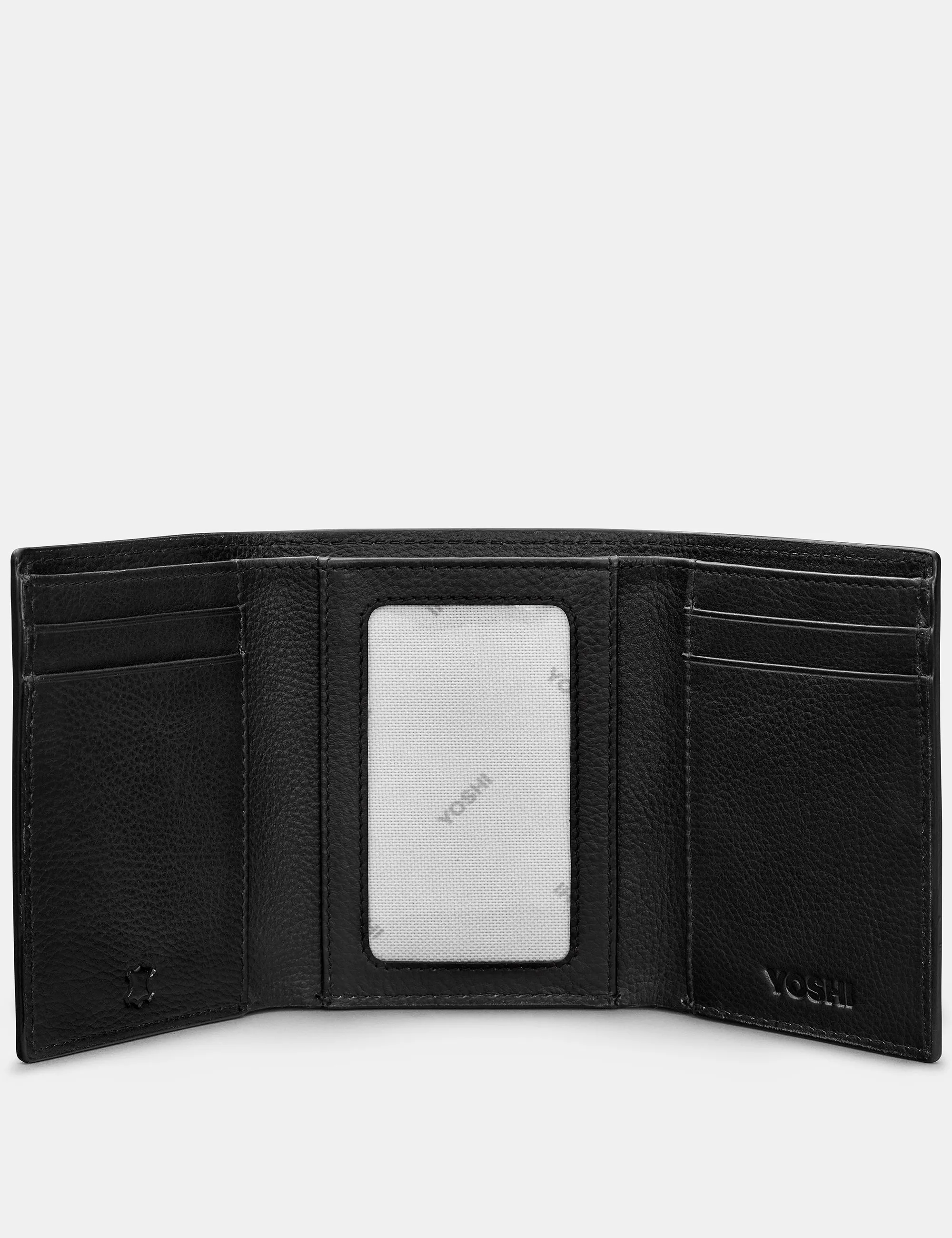 Three Fold Black Leather Wallet