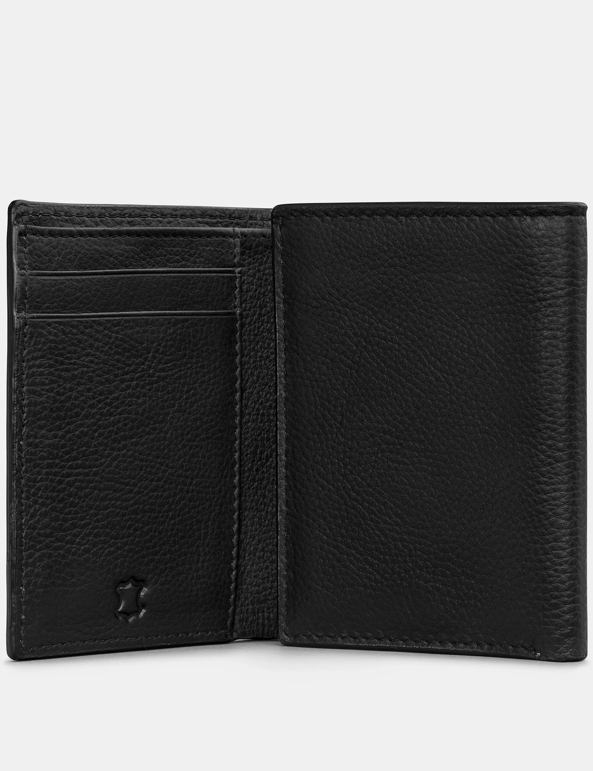 Three Fold Black Leather Wallet