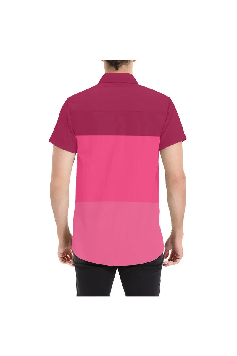 Tri-color in Pink Men's All Over Print Short Sleeve Shirt