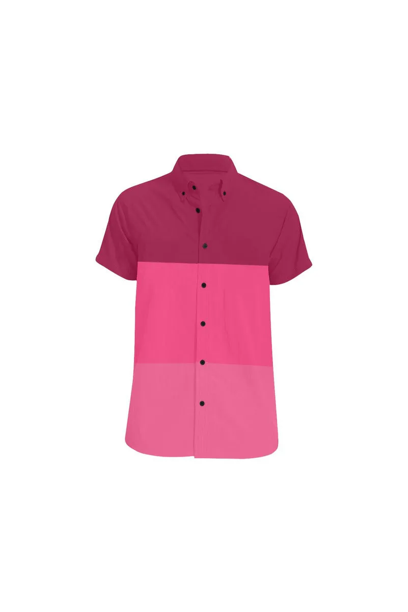 Tri-color in Pink Men's All Over Print Short Sleeve Shirt